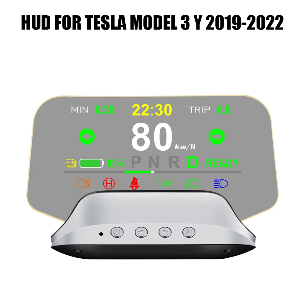 

HUD T3 Speedometer RPM Digital Alarm Set For Tesla Model 3 Y 2019-2022 Car Head Up Display Mirror Projector