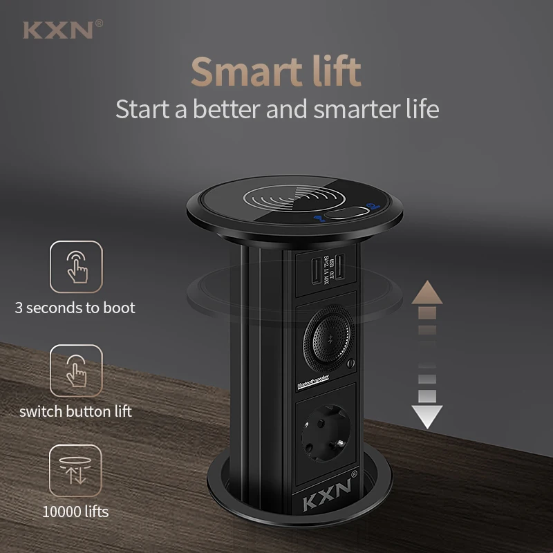Моторизованная настольная Выдвижная розетка KXN Автоматические Подъемные