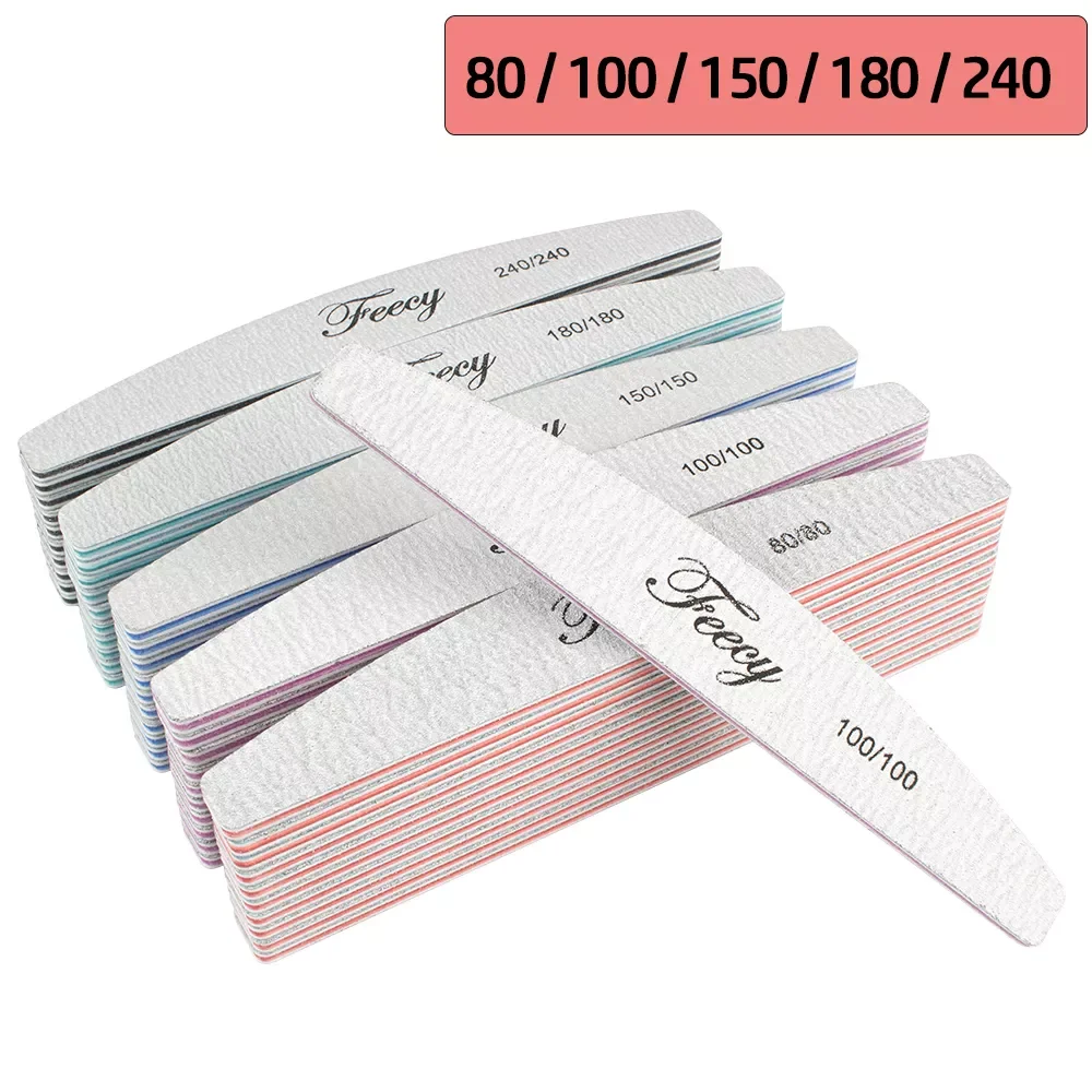 

3/5/10Pcs Double Sides Nail File Sandpaper Strong Thick Professional Nail Files Buffer For Manicure Half Moon Sanding Lime Tool