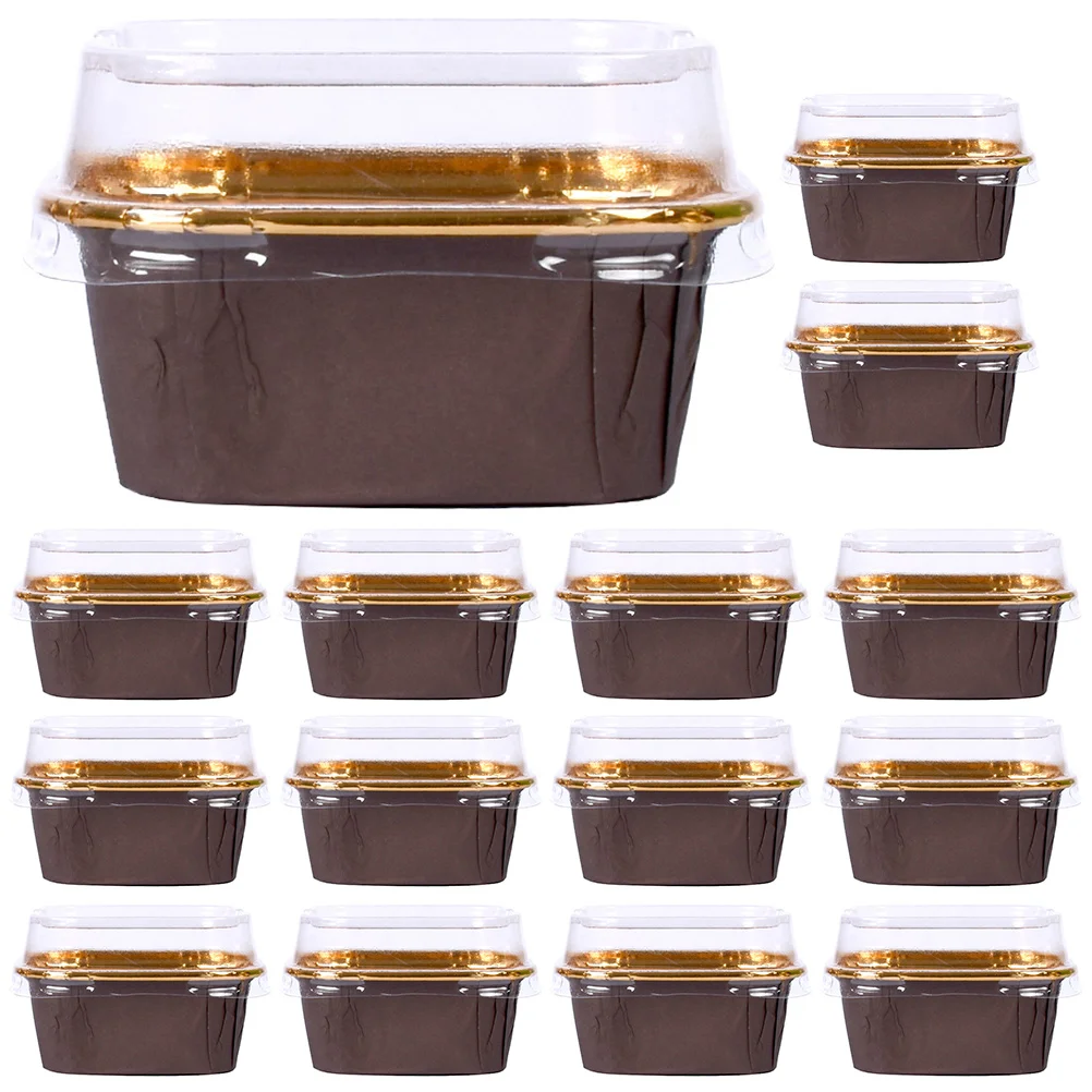 

50 Pcs Bake Ramekins Cupcakes Boxes Mini Tart Pie Tin Pan Holder Cupcake Foil Liners Dessert Cups Lids