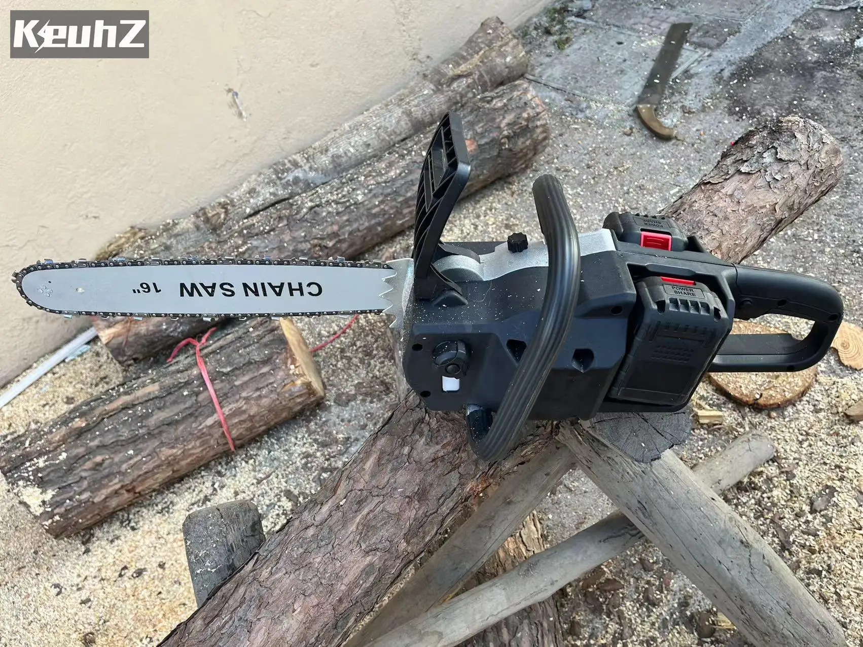 

Keuhz 16 inch electric chain saw pruning saws wireless logging saw orchard trim single hand saw portable chainsaw