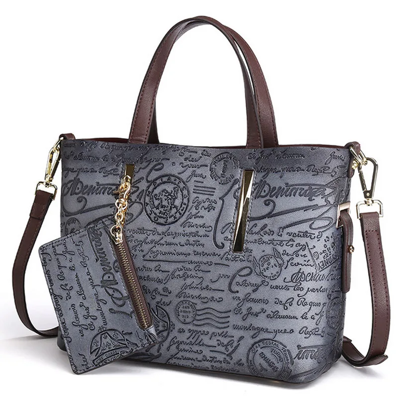 

High Quality Fashion Women PVC Handbag Famous Brand Designer Female Messenger Bag Letter Print Shoulder Bags Totes With Purse