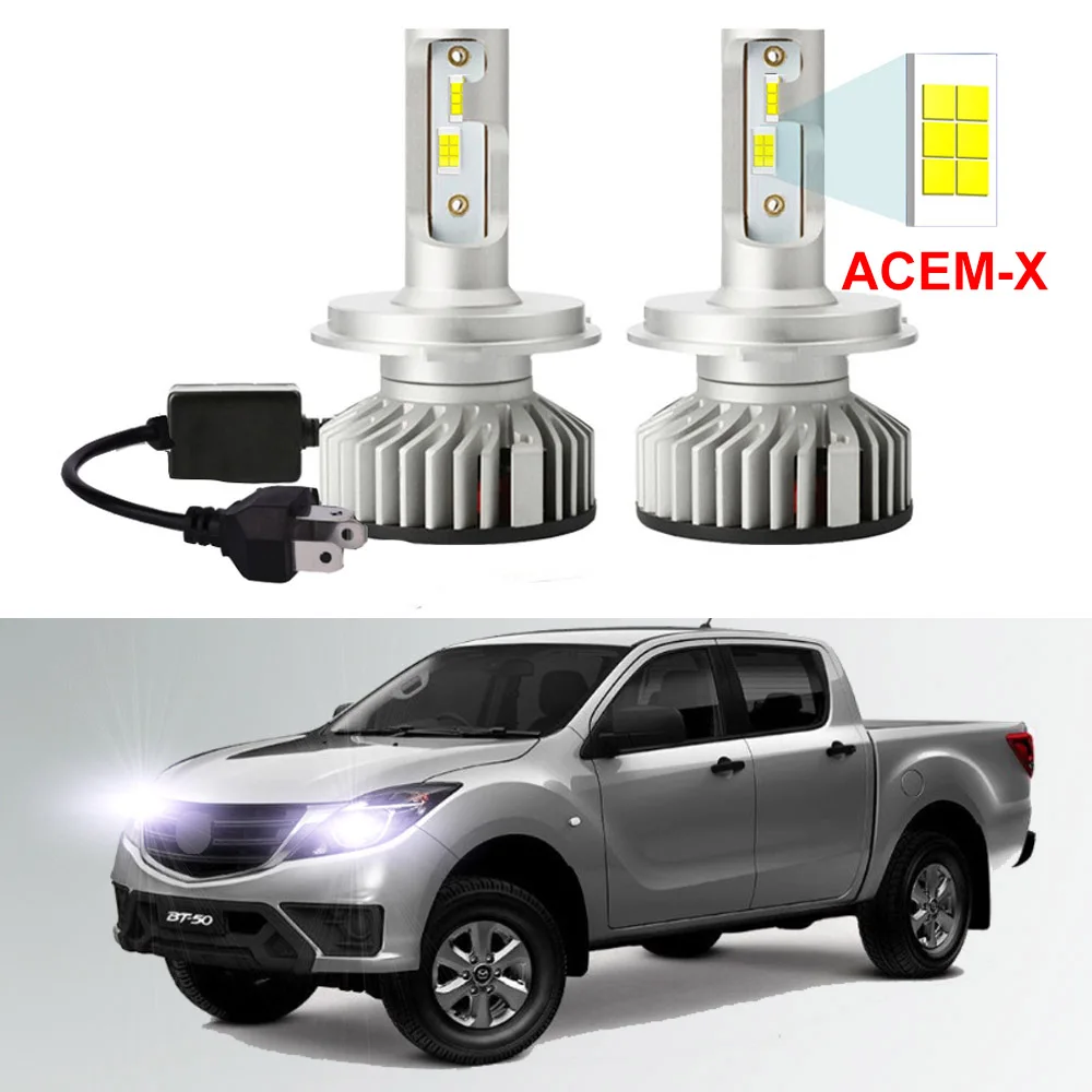 Фото Светодиодные лампы для фар 2 шт для Mazda BT-50 BT 50 2006-2015 2016 2017 2018 2019 2020 дальний и ближний свет №1