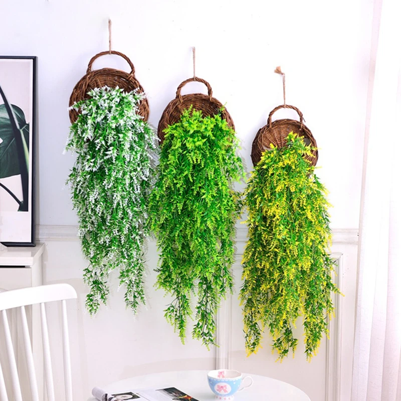 Искусственная Ротанговая Трава Настенное Зеленое Растение Лоза Декоративный