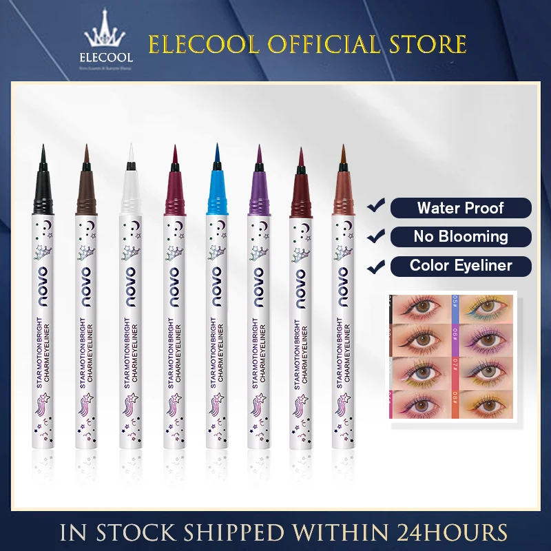 

ELECOOL Eyeliner Stamp 2in1 Liquid Eyeliner Pencil Waterproof Stamp Seal Pen Quick Dry Cartoon Pictures Eye Liner Cosmetics NEW