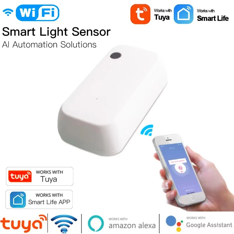 

Tuya Smart WiFi Light Sensor Illuminance Sensor Brightness Detector Smart Life App Control Smart Home Linkage Lighting Sensor