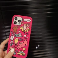 cute cartoon phone case for iphone 13 12 mini 11 pro max x xr xs max 8 7 plus se 2 funny soft silicone camera protection cover