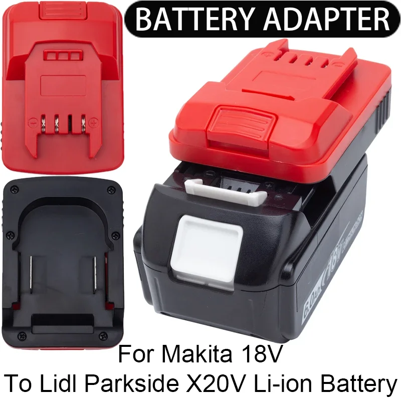 

Адаптер/преобразователь аккумулятора для литий-ионных инструментов Lidl Parkside X20V в адаптер литий-ионного аккумулятора Makita 18 В, аксессуары для электроинструментов