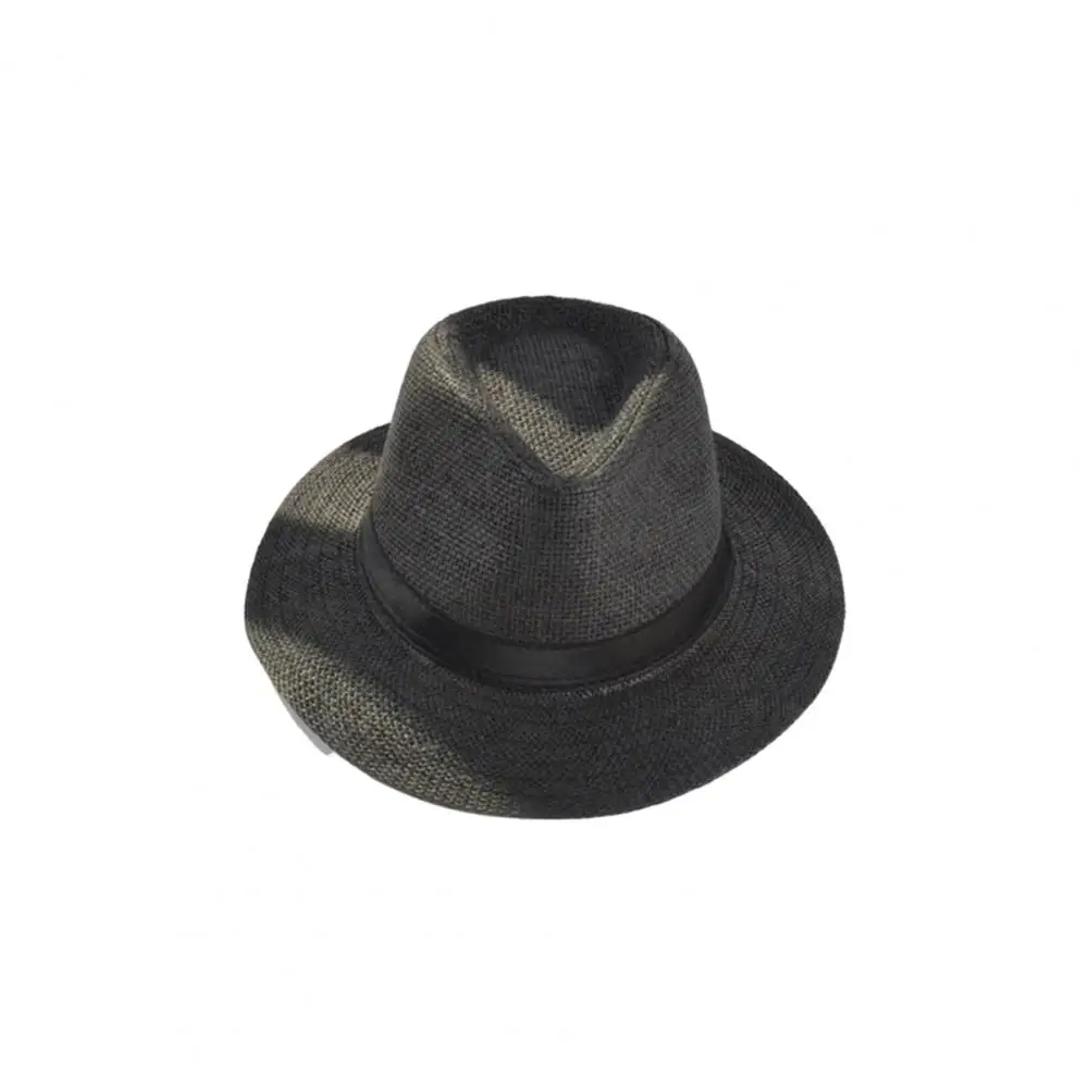 

Джазовая шляпа в подарок, Пляжная шапка, дышащая, с защитой от УФ лучей, популярная мужская Солнцезащитная джазовая шляпа с большими полями