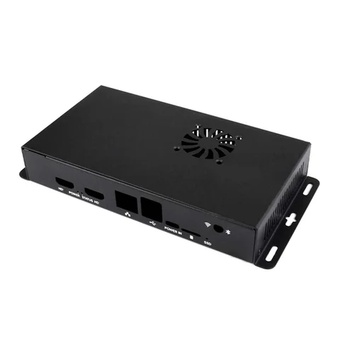 Для платы ввода-вывода Raspberry Pi Compute Module 5 Металлический корпус со встроенным охлаждающим вентилятором, прочный и эффективный дизайн