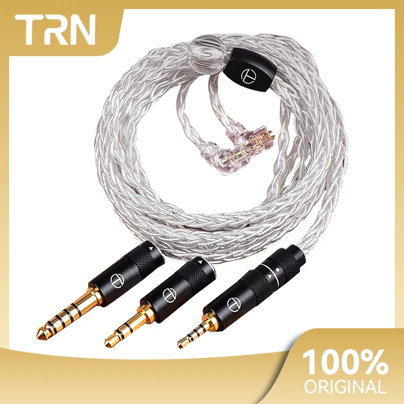 

TRN TN 8 Core High-Purity Oxygen Copper + Silve Replaceable Aduio Plug Design HIFI Upgrade Cable Connector For TRN MT4 MT1max