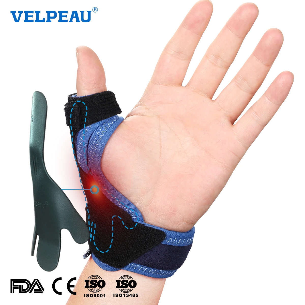 VELPEAU Tenosynovitis Thumb Brace for Mouse Hand Thumb Protector Light and Breathable Splint for Left and Right Hands 1PCS