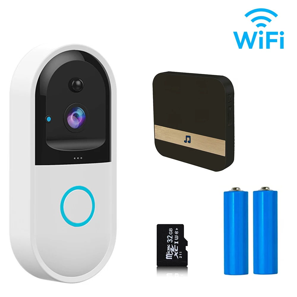 

WIFI Smart Doorbell Wireless Two-Way Audio Phone Door Bell Camera Security Video Intercom 720P HD IR Night Vision For Apartments