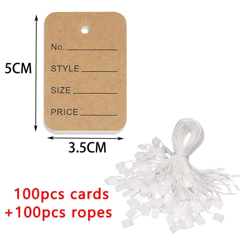 

100 шт./лот 3,5x5 см ценники крафт-бумага этикетки для DIY ювелирных изделий розничная торговля ценники ручной работы размер одежды бирки магазин подвесные этикетки