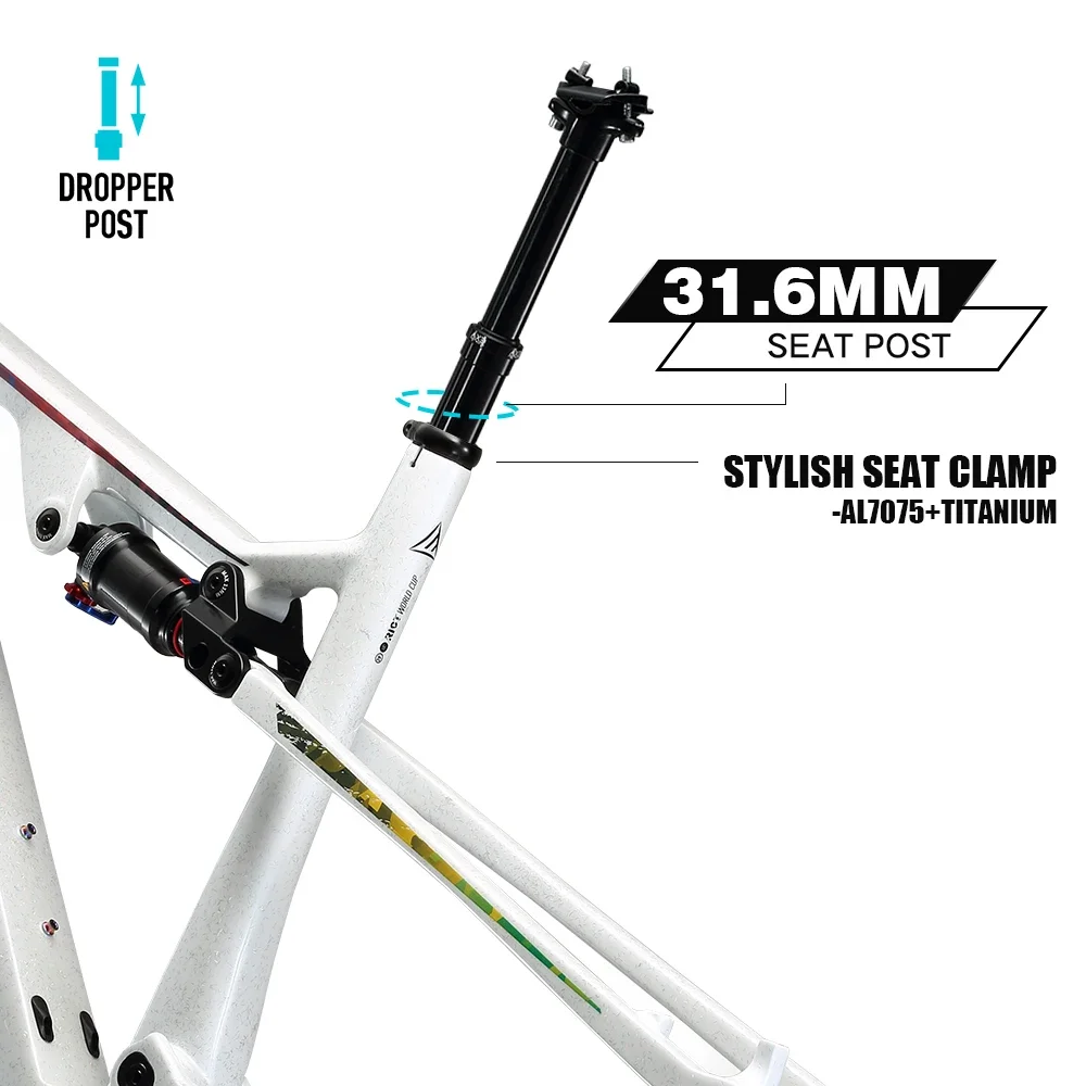 Фото 2025 LEXON Mountain для велосипеда XC, MTB рамы, карбоновые полная подвеска CYCL 29 Boost DNM ROCKSHOX SHOCK DPD.XDP, БЕЛЫЙ №3