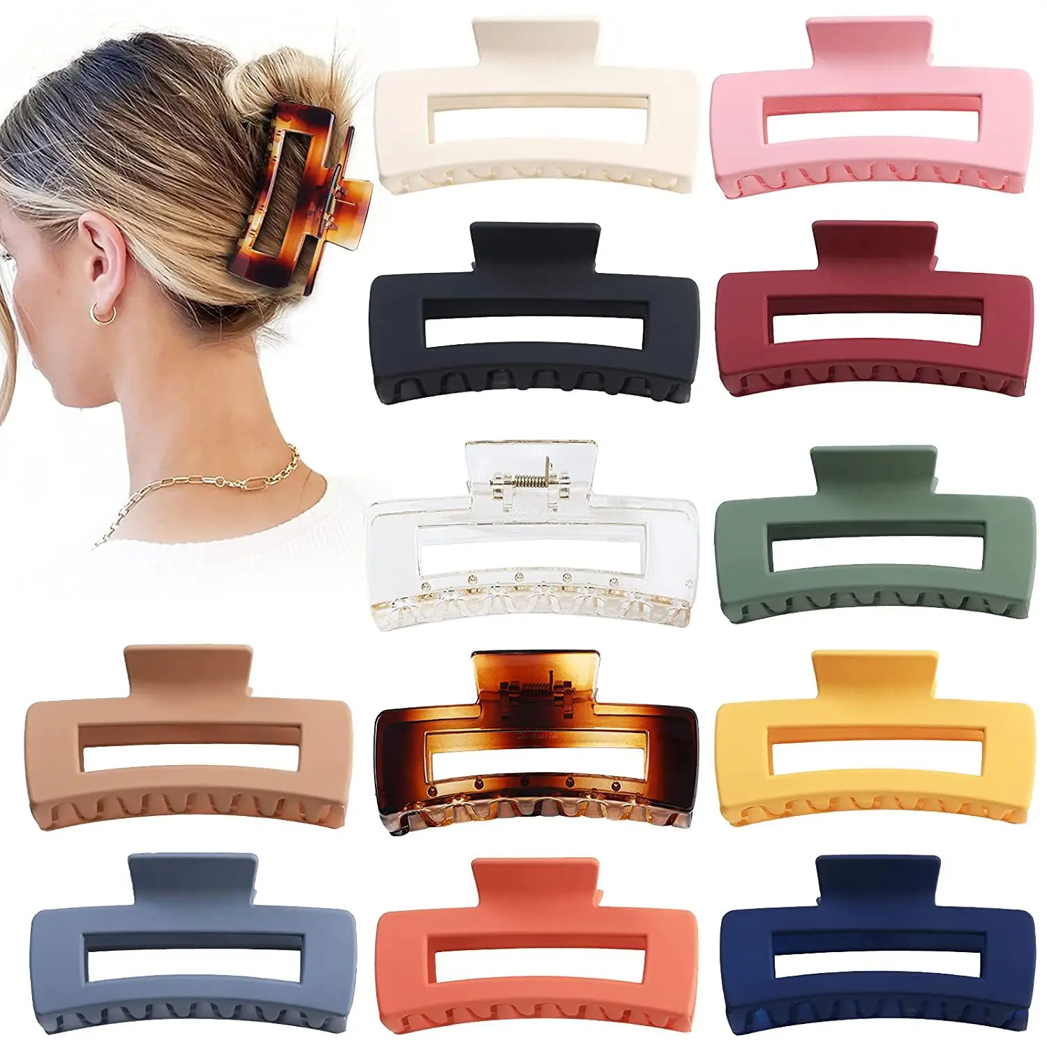 

Korean Women Girls Plastic Hair Claws Hair Clips Headwear Large Size Hairpin Crab Barrette Fashion Ornament Hair Accessories