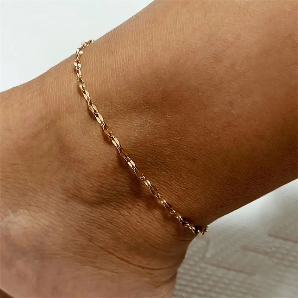 

Stainless Steel Fish Lips Chain Anklet For Women Summer Beach Foot Jewelry On The Leg Minimalist Anklets Female браслет на ногу