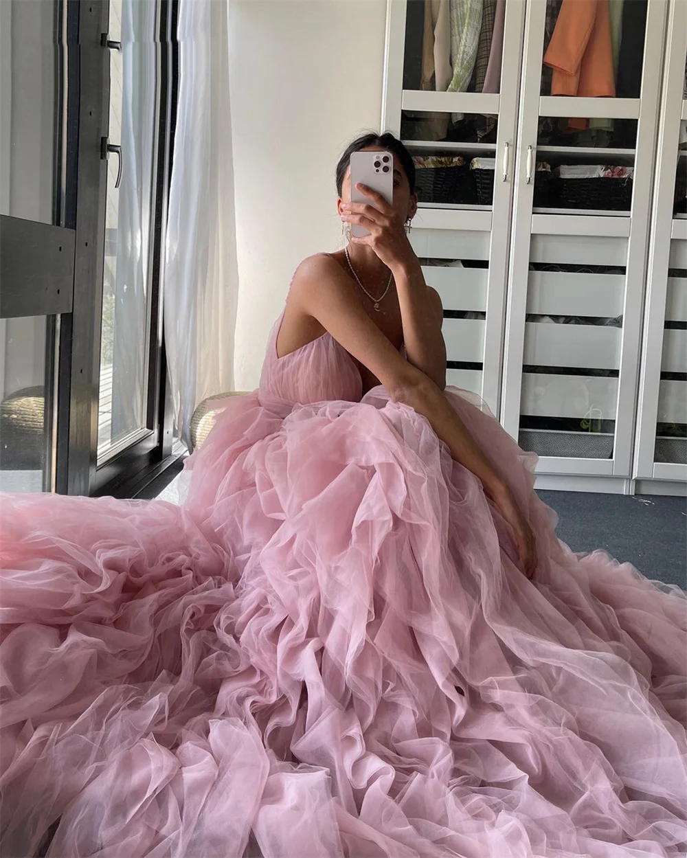 

Meetlove Princess Organza Prom Dress Sexy Spaghetti Straps Evening Dress Elegant Ball Arabic Women Formal Prom Dress