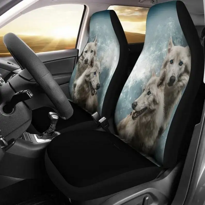

Wolves, White Wolves, Wolf Pack, Wolf, Snow Wolf -Car Seat Covers, Car Accessories, Gift for Her, Custom Seat Covers, Custom Mad