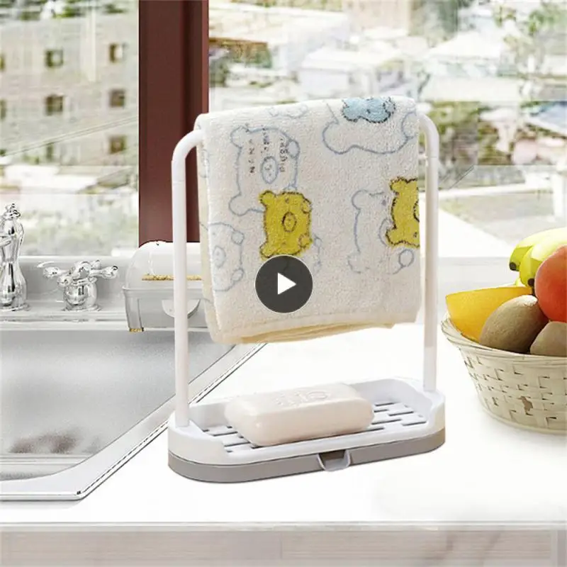

Drainage Rack Rag Holder Kitchen Cabinet Towel Cloth Rack New Foldable Vertical Cloth Cup Holder Soap Rack Towel Rack