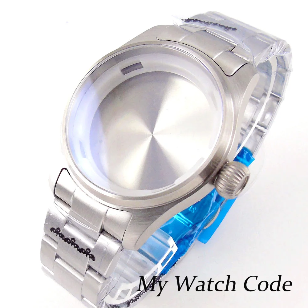 for NH35A NH36A NH34 39mm Pilot Steel Watch Case Parts for Watch Mod Flat Sapphire Crystal Watch Accessories