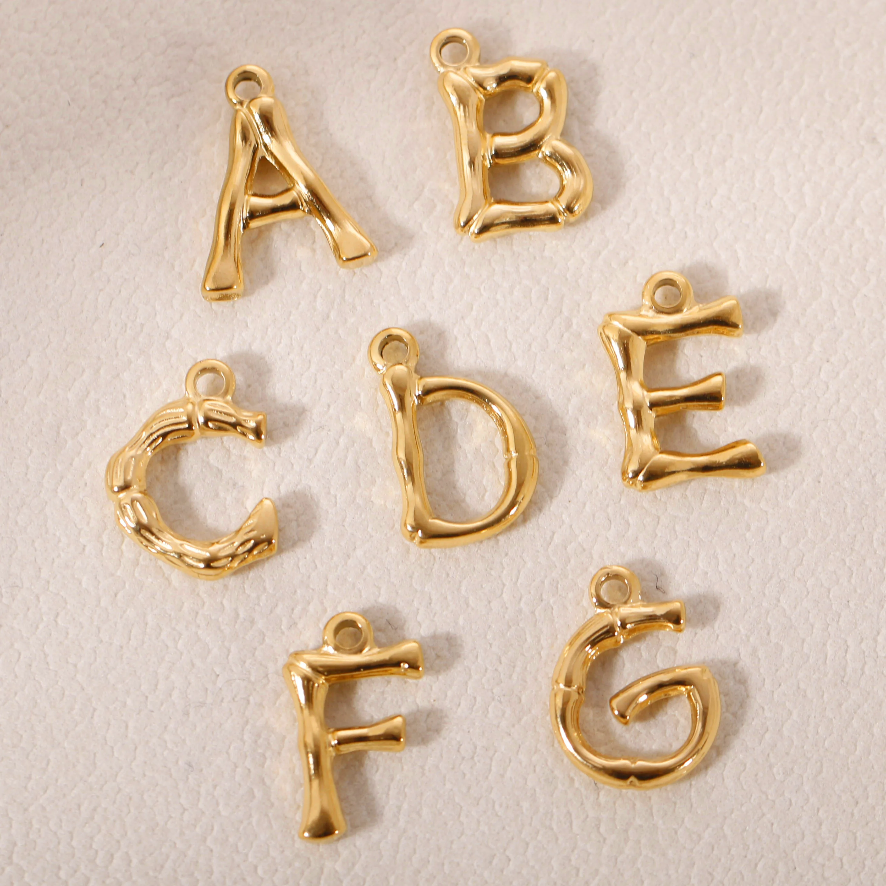

3Pcs/Lot English Letter Charms Stainless Steel PVD Plating Initial A-Z Alphabet Pendant DIY Personalized Jewelry Making Finding