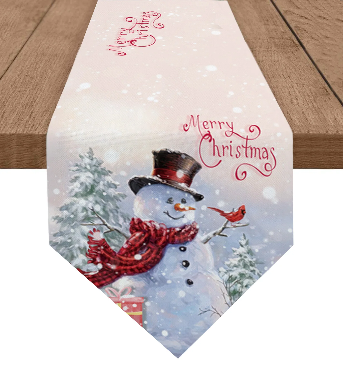

Christmas Snowflake Snowman Table Runner Christmas Party Dining Table Runner Placemat Home Kitchen Table Decor