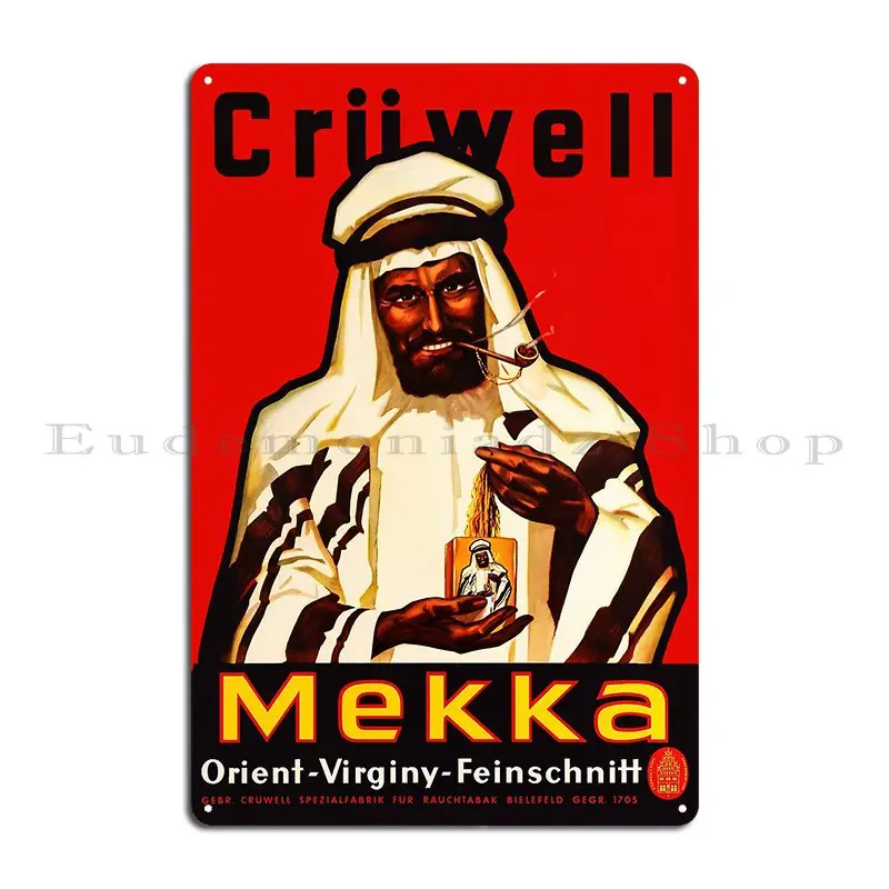 Фото Круэлл Mekka 1950 Листья табака Немецкий металлический знак Настенный декор Дизайнер Ретро Кухня Гараж Оловянная вывеска Плакат №2