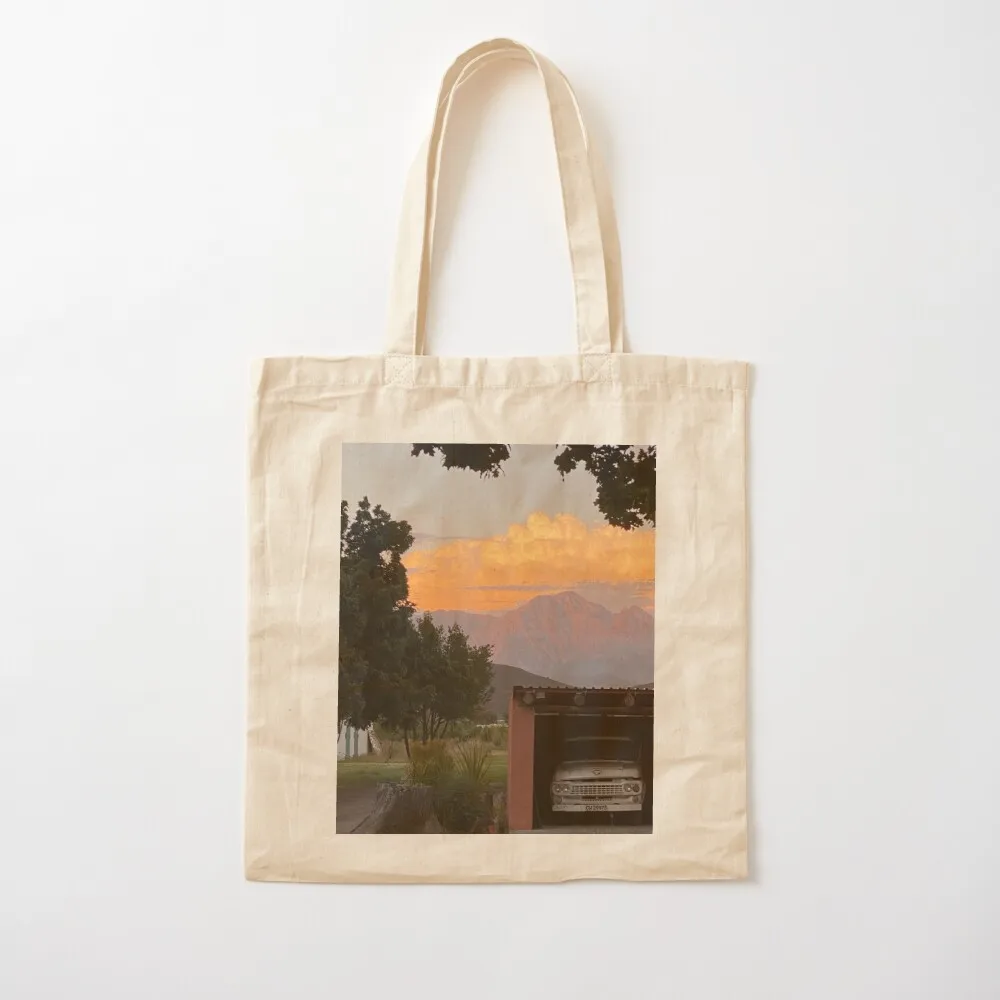 Винтажная большая сумка с закатом на заказ складная для супермаркета холщовая