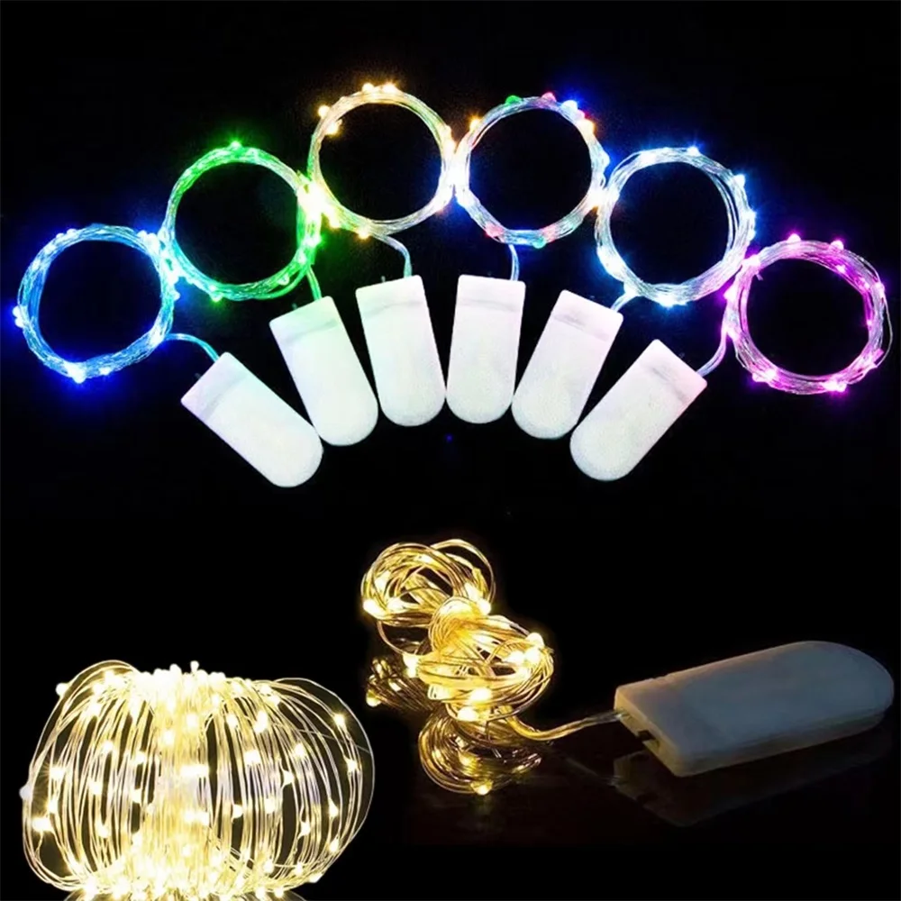 

Водонепроницаемая светодиодная гирлянда из медной проволоки, сказочные огни «сделай сам» на батарейках, Рождественский венок, украшение для свадебного сада