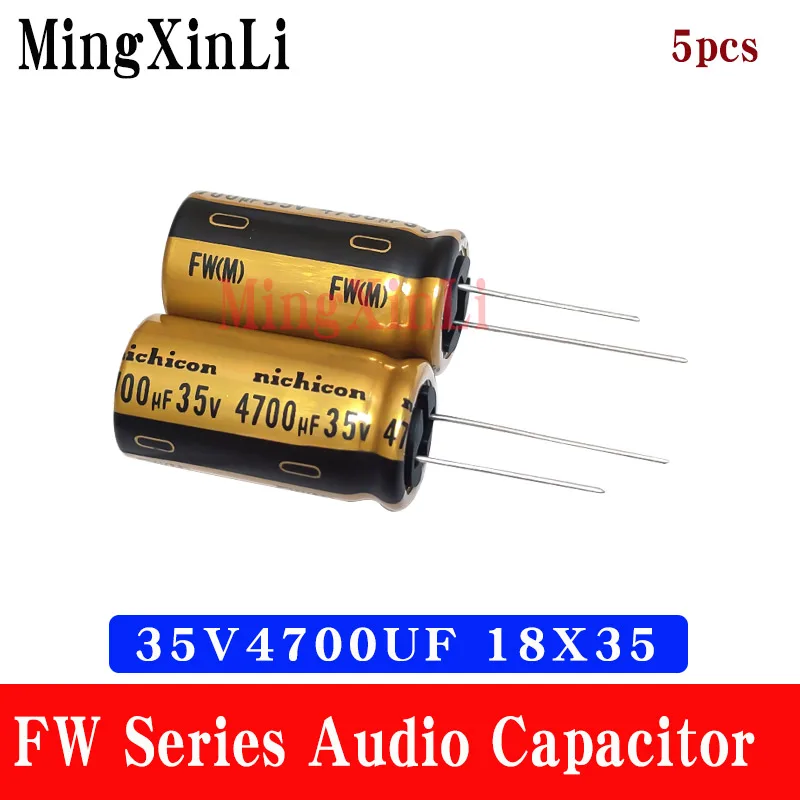 

5pcs NICHICON 4700UF 35V 18X35.5mm FW Series Electrolytic Capacitors Hi-Fi Audio Capacitor New and Original 35V4700UF