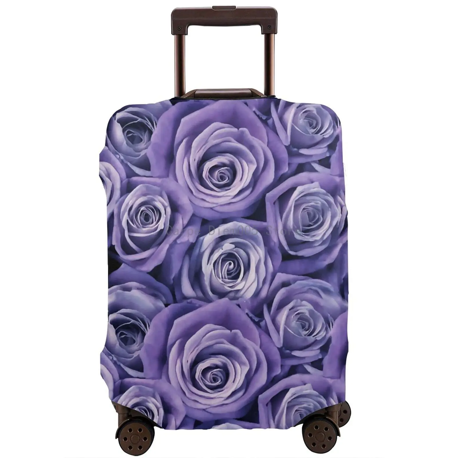 

Roses Purple Baggage Suitcase Cover Dustproof Anti-Scratch Suitcase Protector For Wheeled Trunk Case 18-32 Inch