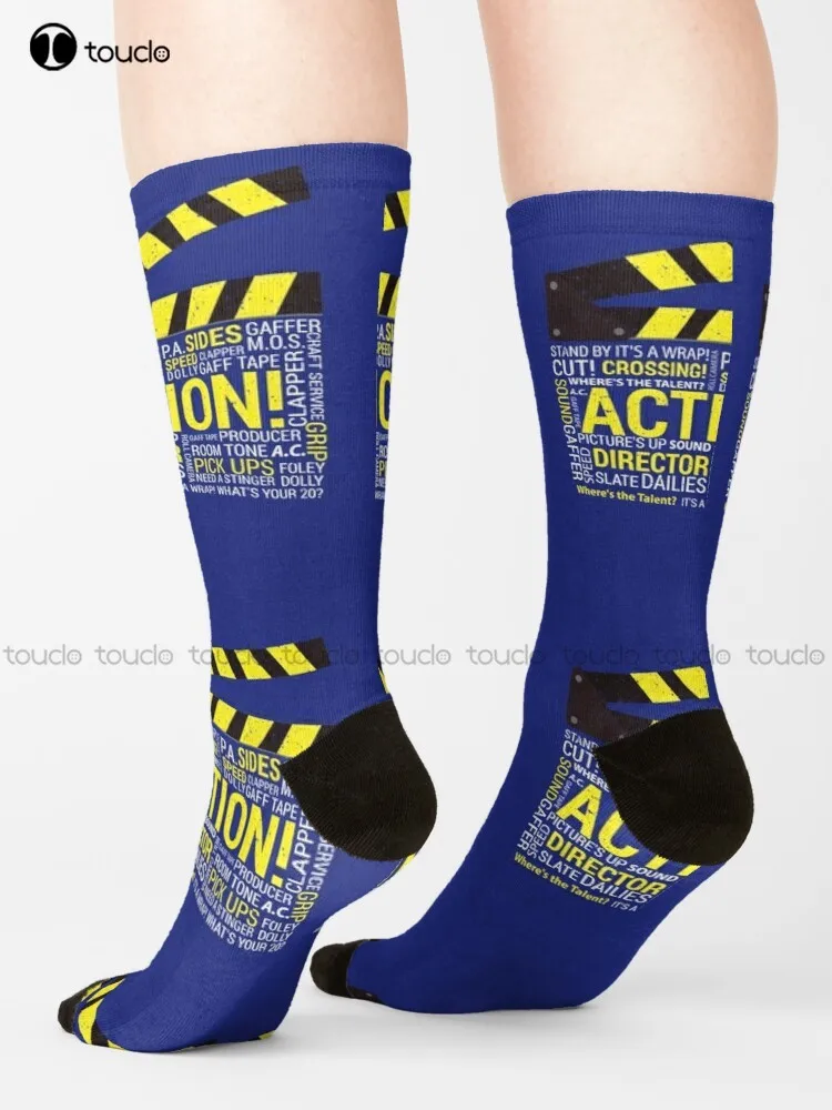 

Filmmaker Film Student Director Cinematographer Film Crew Clapper Socks Mens Black Crew Socks Comfortable Best Girls Sports Gift