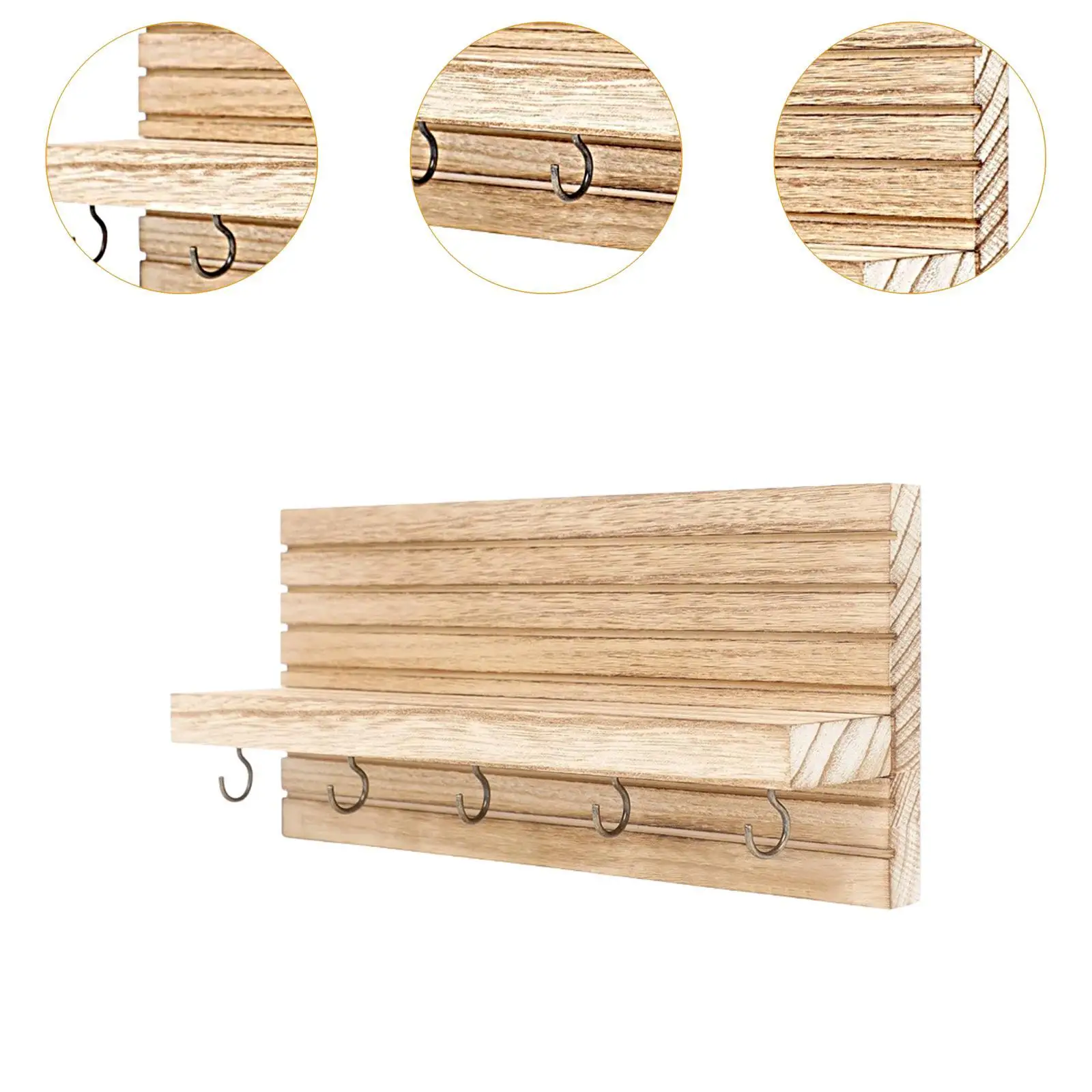 Держатель для ключей настенное крепление деревянная стойка-органайзер хранения