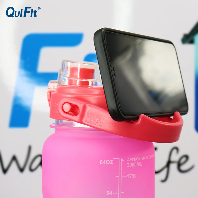 Бутылка для воды Quifit 2 л прыгающая соломка бутылка на галлон с уникальным