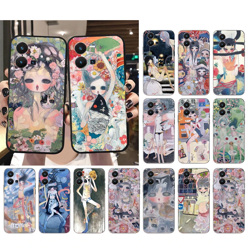 

Phone Case For VIVO Y53S Y33S Y22S Y11S Y31 Y21 Y70 Y20 Y21S Y72 Y35 Y51 Y01 V23E V21 V23 V21E Aya Takano Girl Art Case