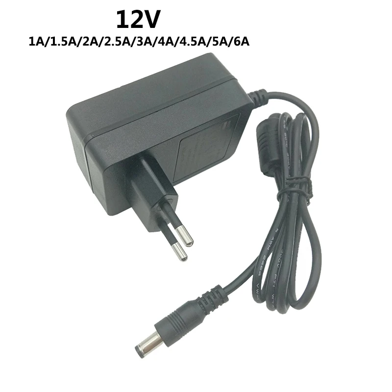 

220 to 12 Volt 12 V 3 A Adapter Power Supply Adaptor AC DC 12V 1A 1.5A 2A 2.5A 3A 5A 6A 5.5*2.5MM EU US UK AU Plug Transformer