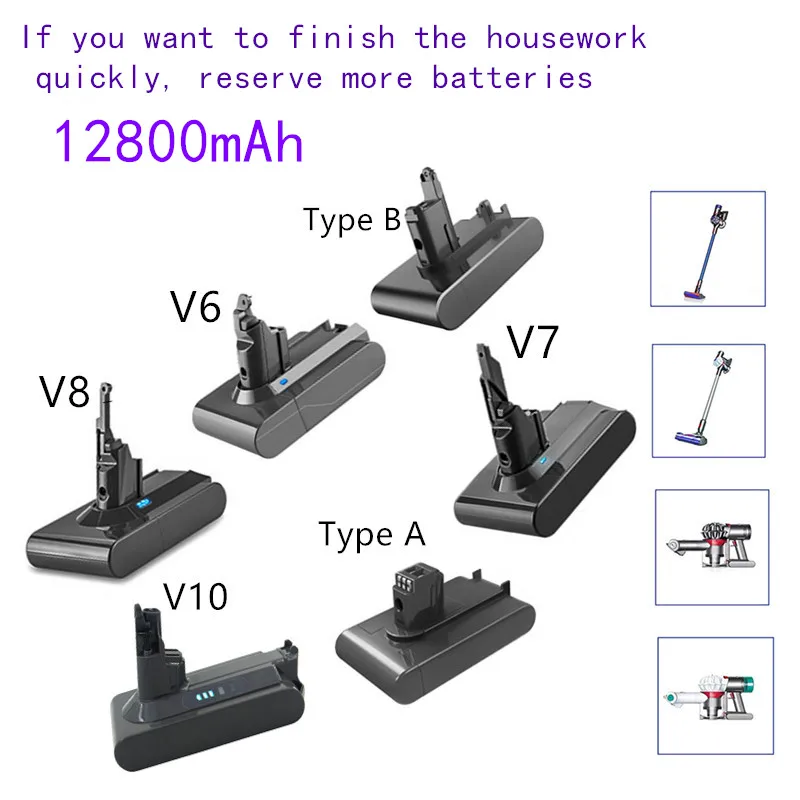 

2022 V6 V7 V8 V10 DC31 DC34 Type A/B Replace Battery Vacuum Cleaner Battery DC58 DC59 DC61 DC62 DC72 DC74 SV11 SV10 SV12