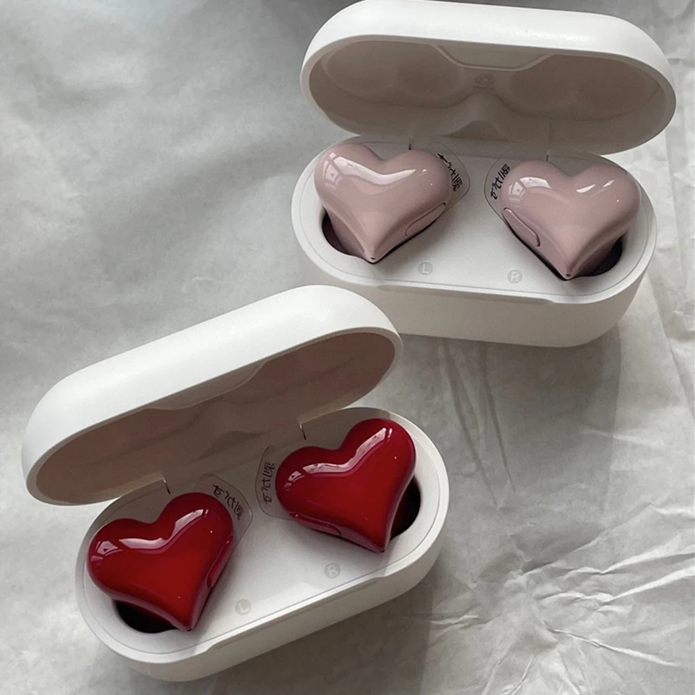 

High Definition Call Heart-shaped Headphones Weight About 4.5g Per Earphone Music Headset Unique Design Headphones Audio Devices