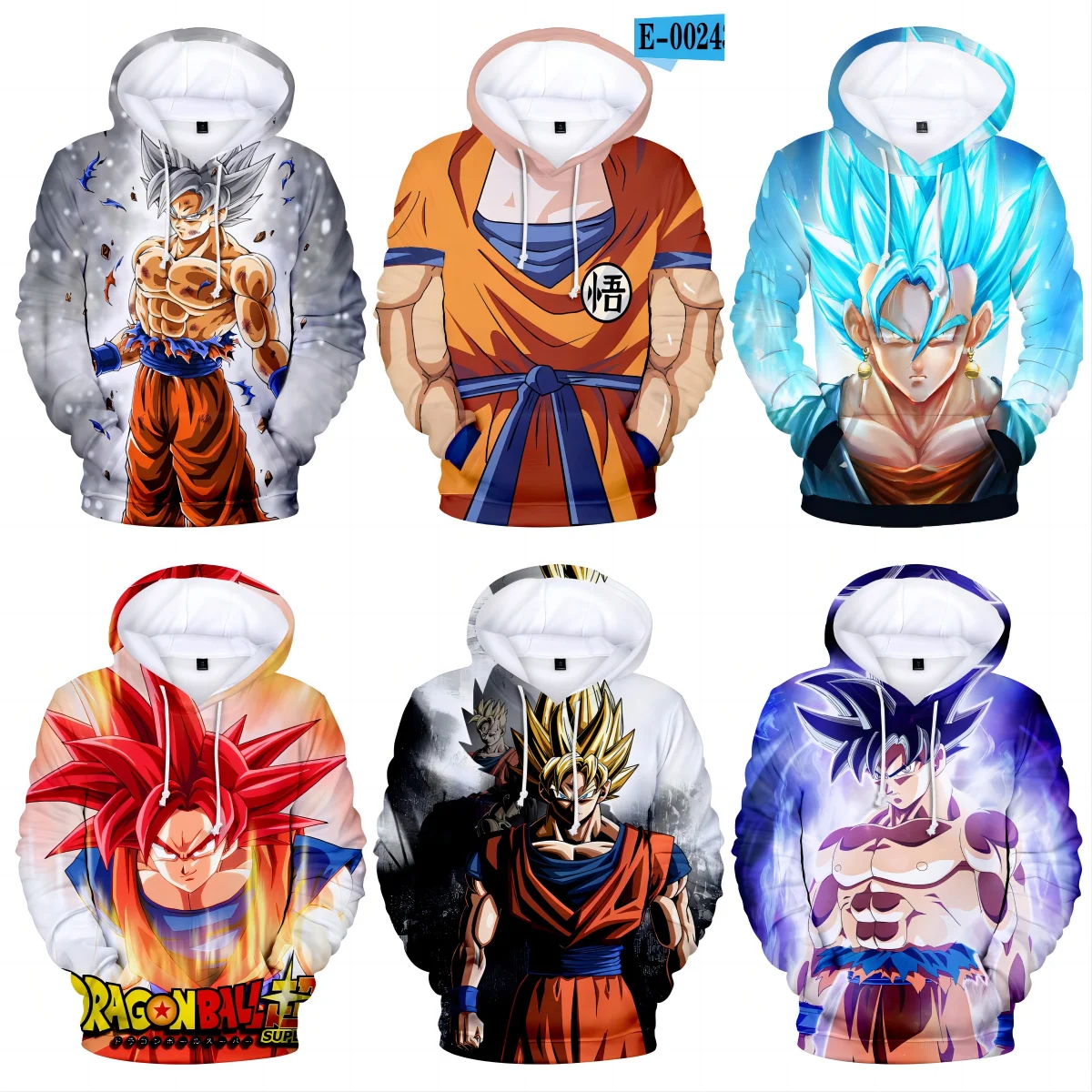 

Baby Boy Cool Dragon Ball Super Hoodie 4-14 Years Old Super Saiyan Goku Sweater Spring and AutumnThin Coat Children's Hooded New