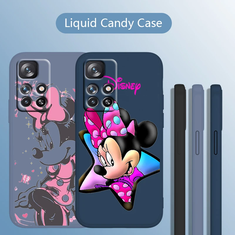

Disney Minnie Mouse Funny For Redmi K50 K40 K30 K20 10C X 9C AT A 8A 7A Gaming Pro Plus Liquid Rope Silicone Phone Case