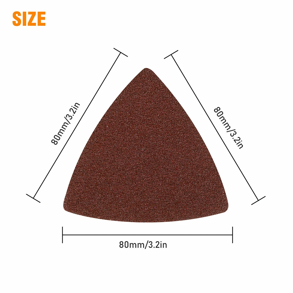 

30pcs 80mm Triangular Sandpaper Hook & Loop Sanding Disc Pad 80-400 Grit Fit 3-1/8 Inch Oscillating Multi Tool