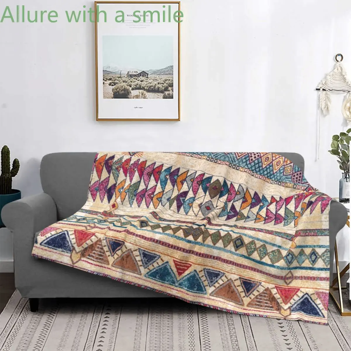 

Oriental Moroccan Boho Rug Style Blanket Bohemian Vintage Bedspread Super Soft Warm Quilt Sofa Bed Fleece Bedding Office Velvet