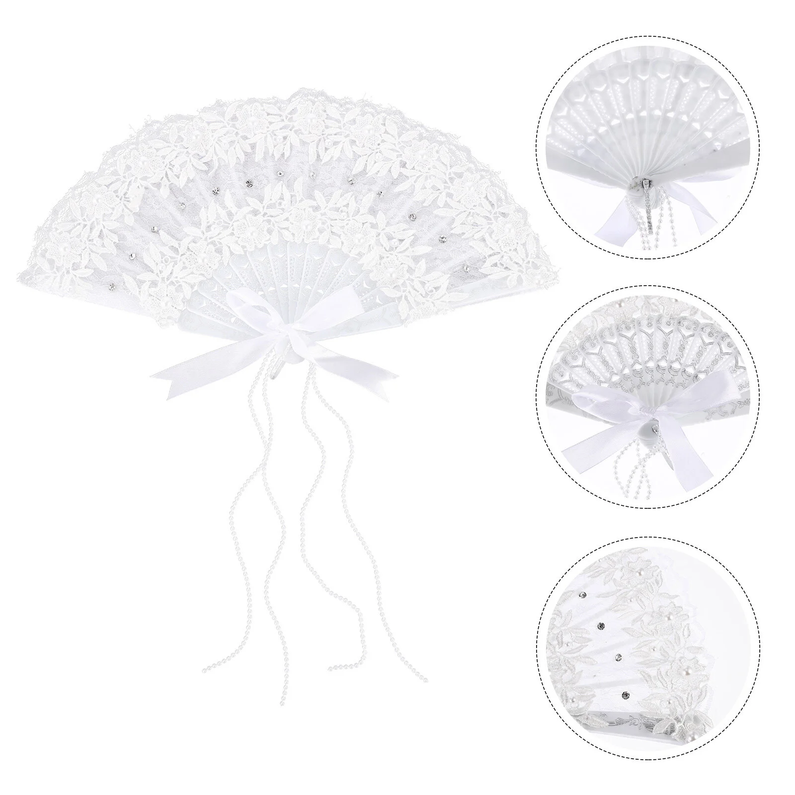 

Lace Hand Fan Decorative Wedding Props Decorate Women Handheld Delicate Miss Foldable Fans