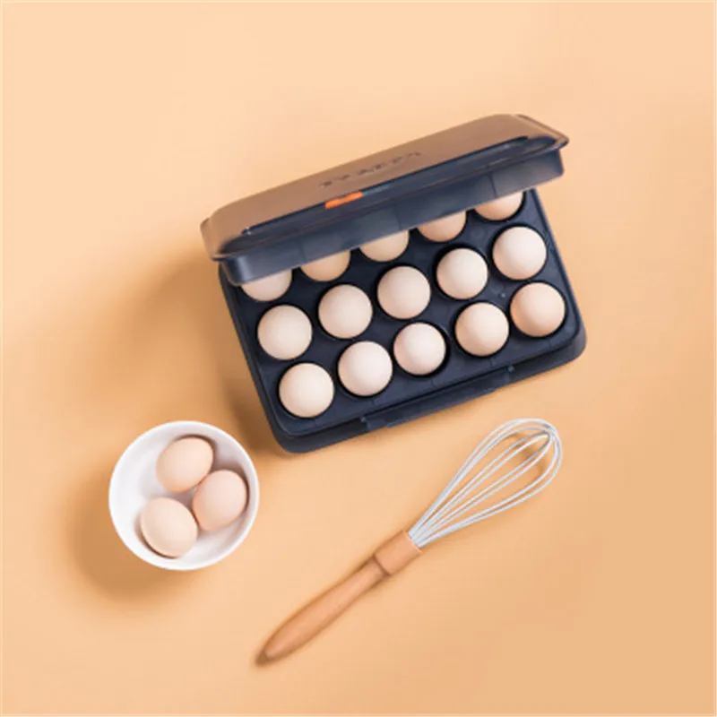 

Quality home vertical egg storage box bracket box 15 Grid refrigerator freezer egg storage box Food Container Kitchen