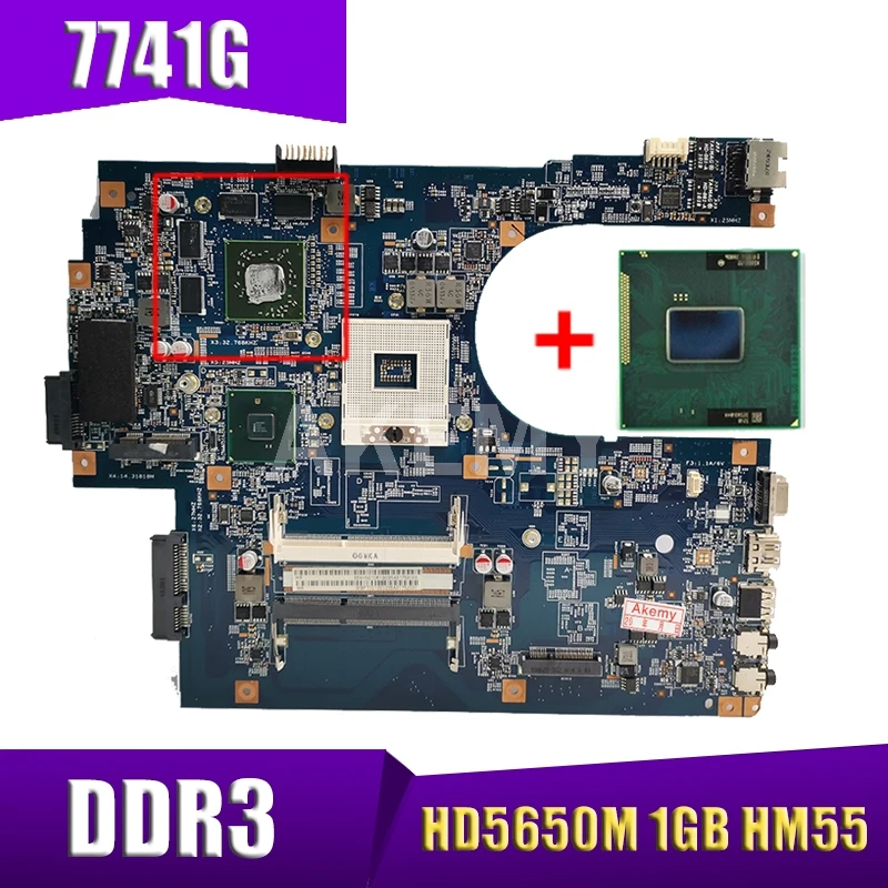 

For Acer aspire 7741 7741G Laptop motherboard HM55 DDR3 HD5650M 1GB free cpu MBRCB01001 MB.RCB01.001 48.4HN01.01M
