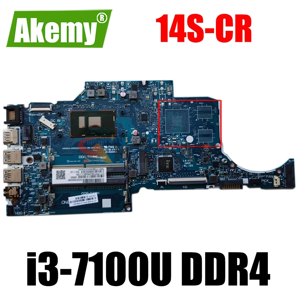 

6050A2992901-MB-A02 For HP 14S-CR 14S-CF 14-CF Laptop Motherboard L41568-601 L41568-001 With Core i3-7100U DDR4