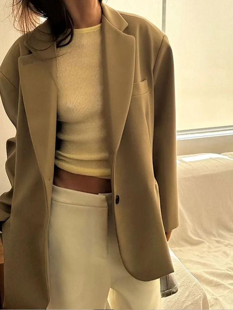 Винтажный однобортный костюм с двойными карманами модное пальто длинными