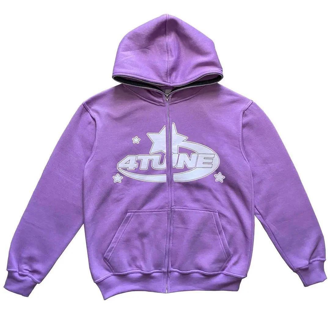 

Oversized full zip up over face Star Letter Print Vintage Y2K Hip-Hop Retro Hoodie Women Harajuku Oversized Zipper Jackets 2022