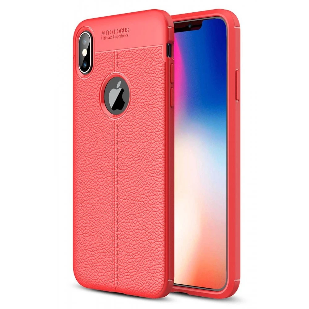 

Чехол для телефона, совместимый с Apple iPhone X, кожаный, силиконовый, красный